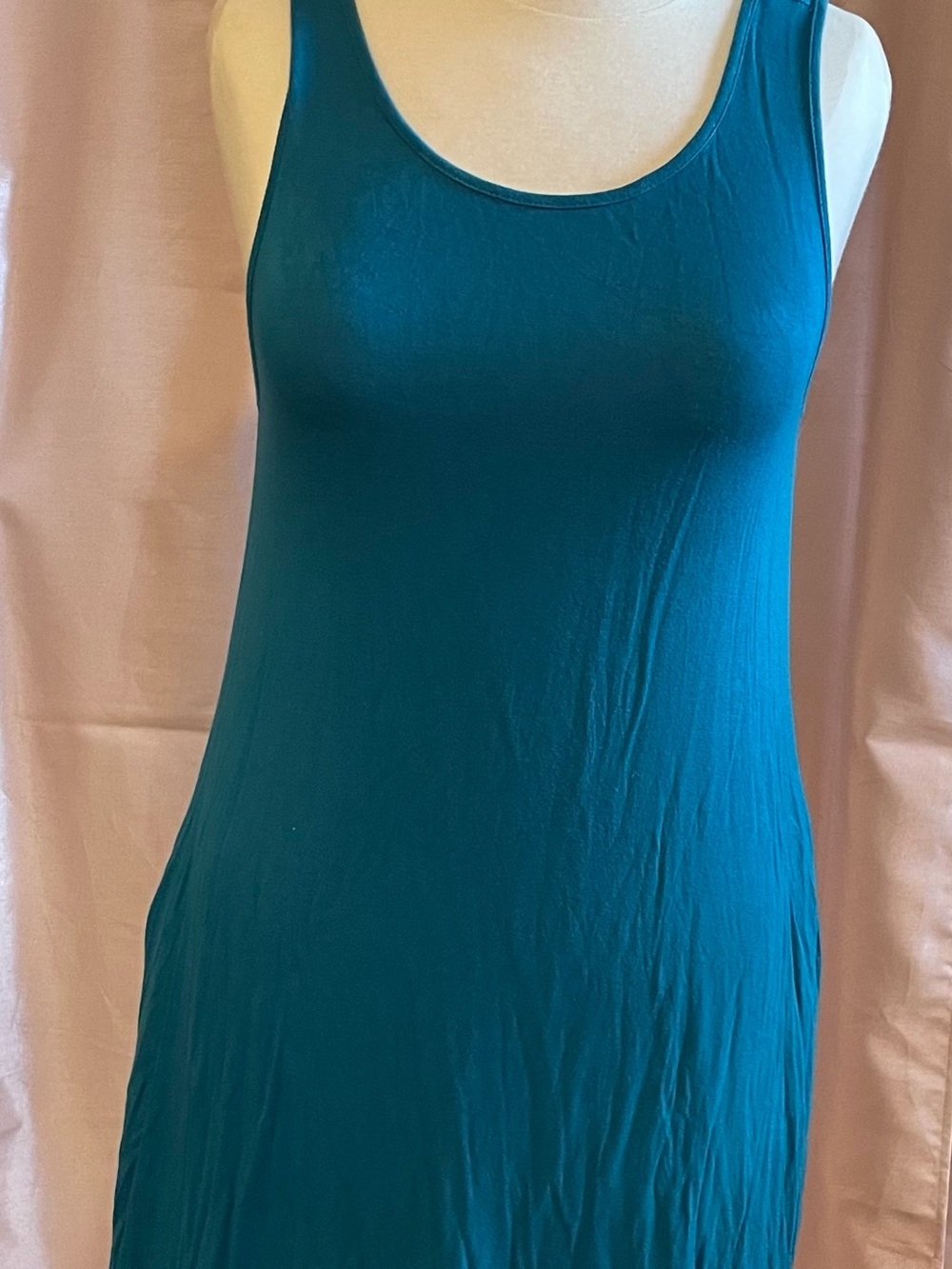 Amazon Teal Sleeveless A-Line Tunic with Pockets - Picture 2 of 6